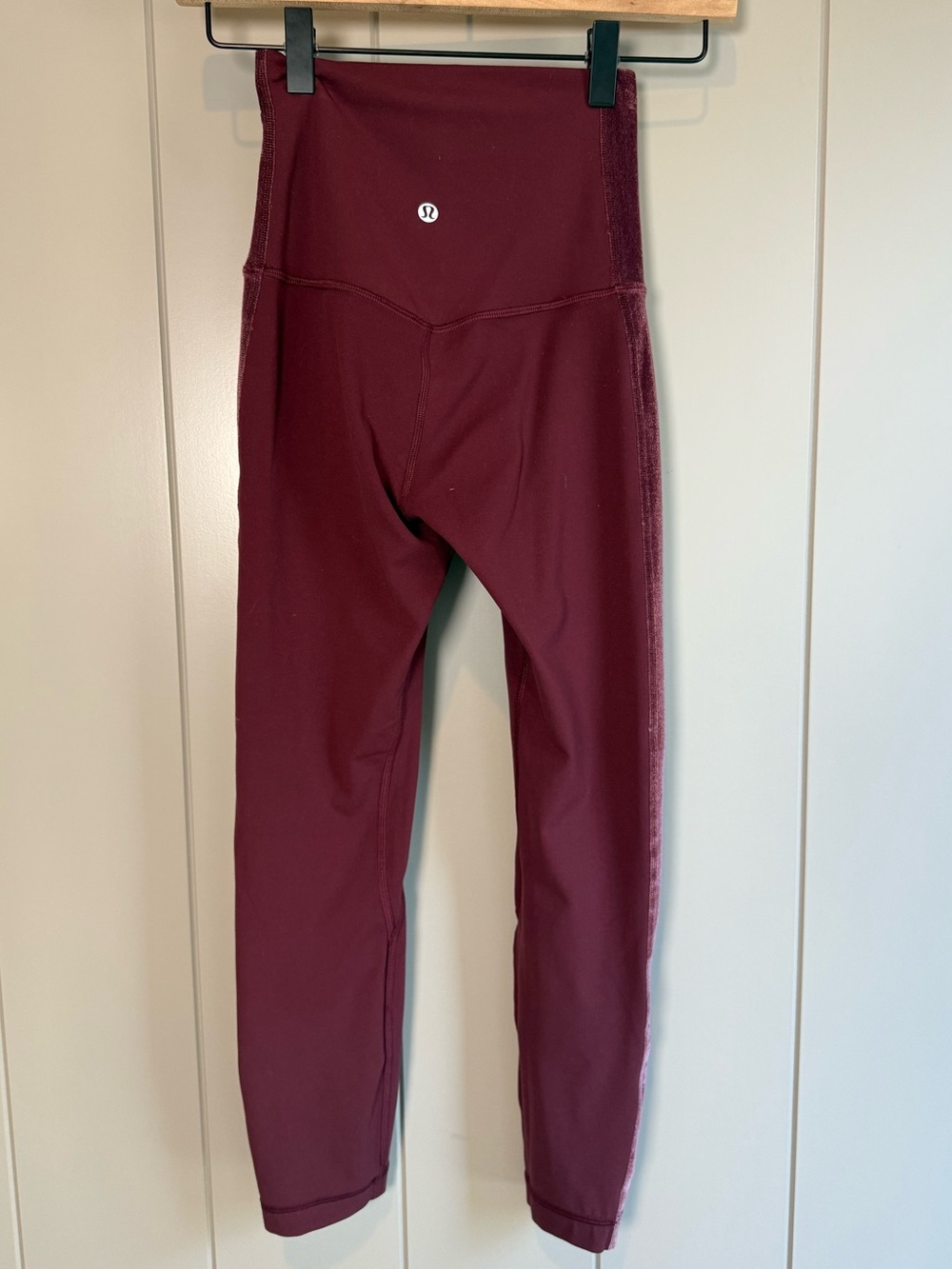 Lululemon Align Super High Rise Crop Velvet Women’s 2 Burgundy Garnet Leggings - Picture 5 of 11